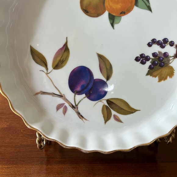 Vintage Oven-to-Table Evesham by Royal Worcester Quiche or Pie Dish, Fruit Motif - Picture 3 of 9